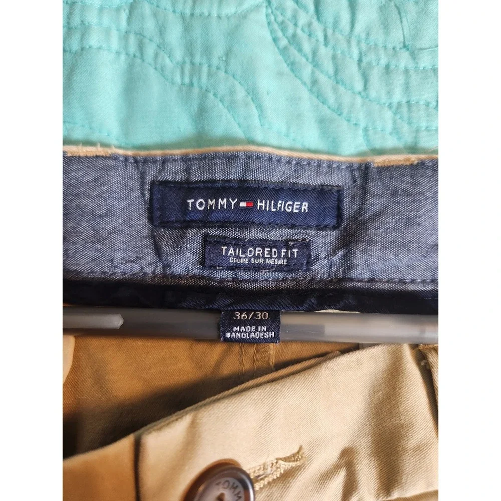Tommy‎ Hilfiger Mens Tailored Fit Chino Pants Tan Khaki 36x30 Cotton Stretch